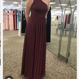 New with Tags Off shoulder, Wine colored, Sz 16, Formal, Davids Bridal